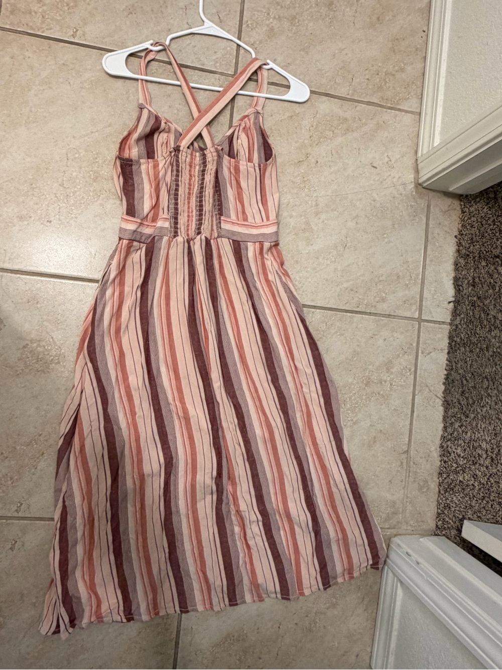 a.n.a Pink and Cream Striped Button-Front Maxi Dress - Picture 6 of 7